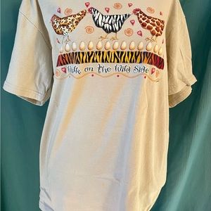 Ladies “wild side” chicken tee shirt